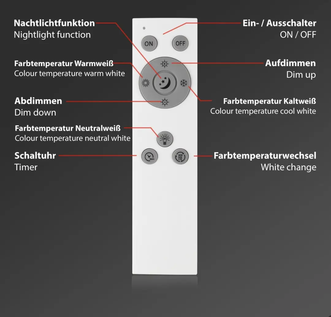 Briloner Piatto LED Plafondlamp 24W - 100cm - Zwart