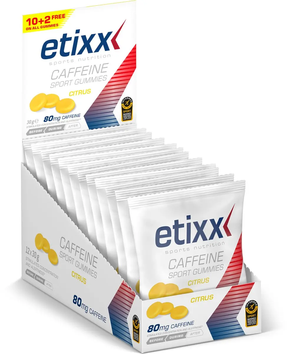 Etixx Cafeïne Sport Gummies 12x30g - 80mg Cafeïne