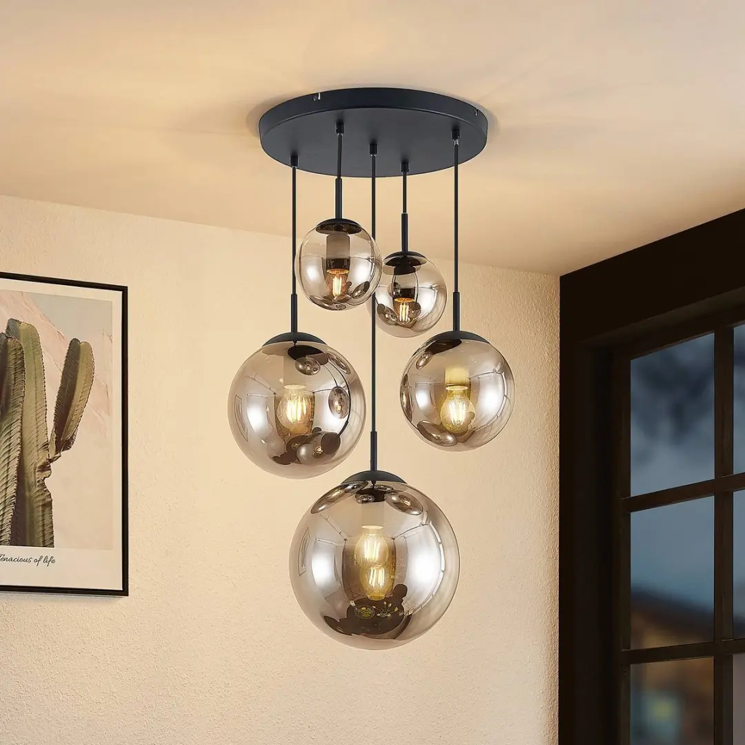 Lindby Hanglamp 5-lichts Glas Staal