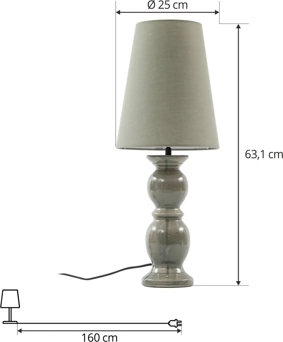 Lucande Tafellamp 1 Licht Keramiek Groen - 63.1 cm