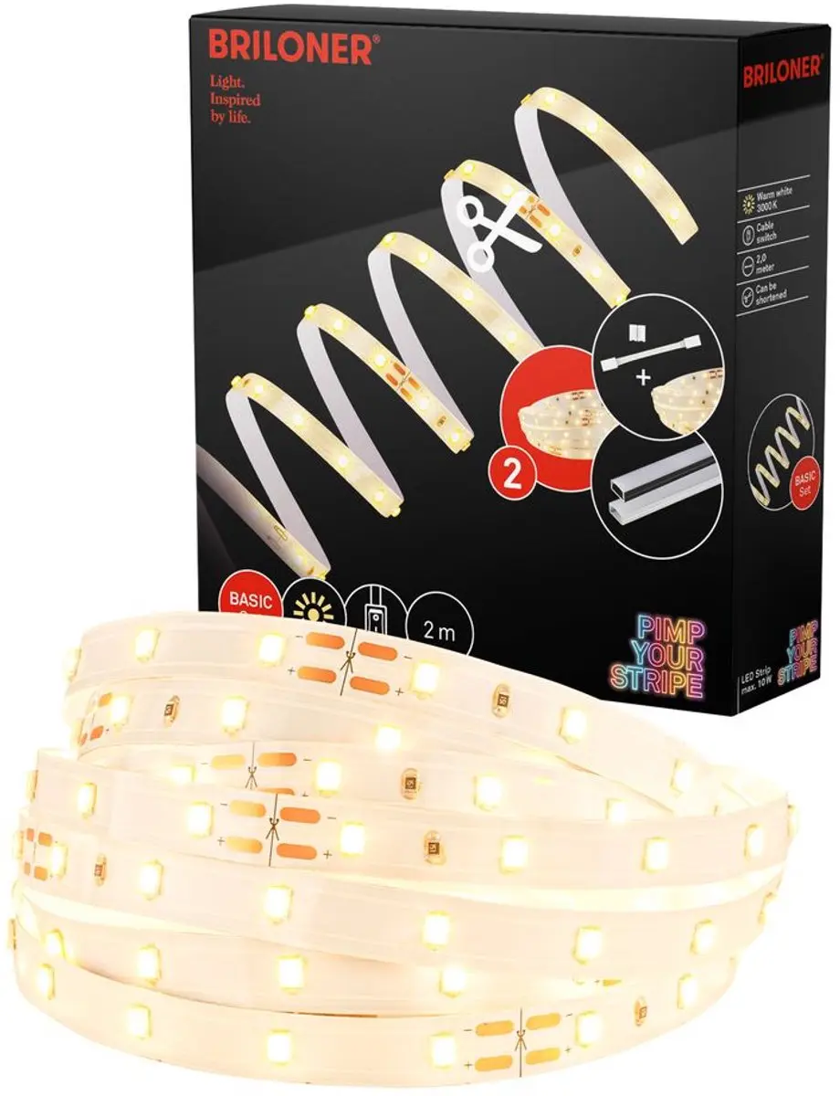 Briloner Pimp Your Stripe LED-strip 2m Warm Wit - 3000K