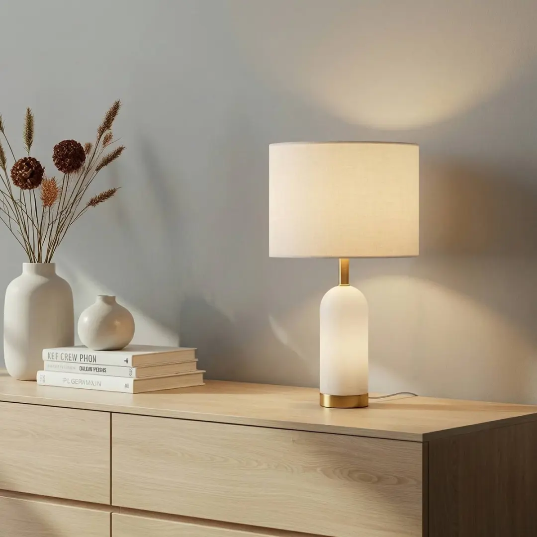 Lindby Tafellamp 1 Licht - 30cm - Wit/Grijs/Goud