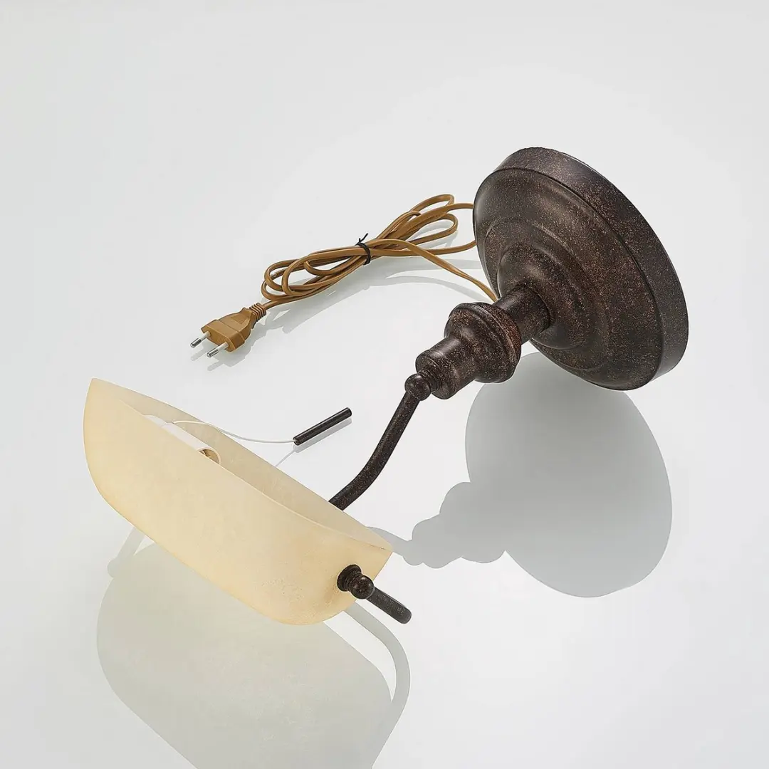 Lindby Bureaulamp 1 Licht E27 - 38,5 cm - Roestbruin/Amber