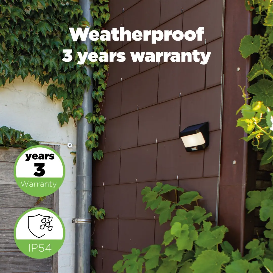 Lutec Try LED Solar Wandlamp 500 Lm - PIR Sensor - IP54 - Mat Grijs