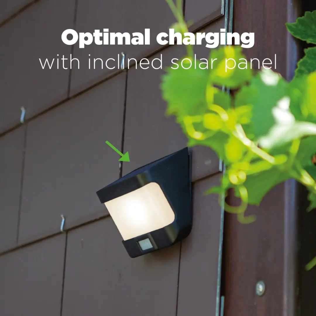 Lutec Try LED Solar Wandlamp 500 Lm - PIR Sensor - IP54 - Mat Grijs