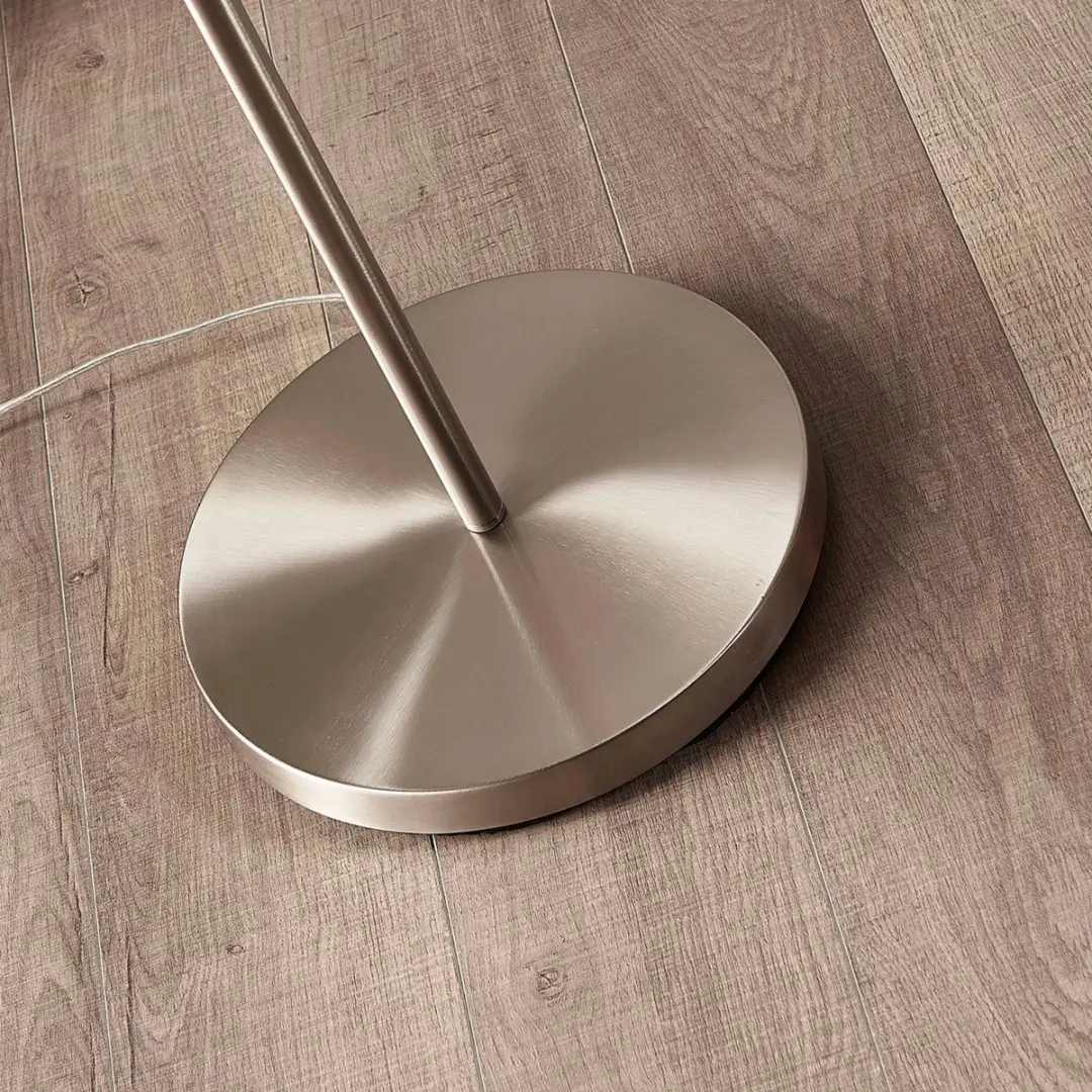 Lindby Vloerlamp Parsa+ 1 Licht - 167cm - Wit/Nikkel
