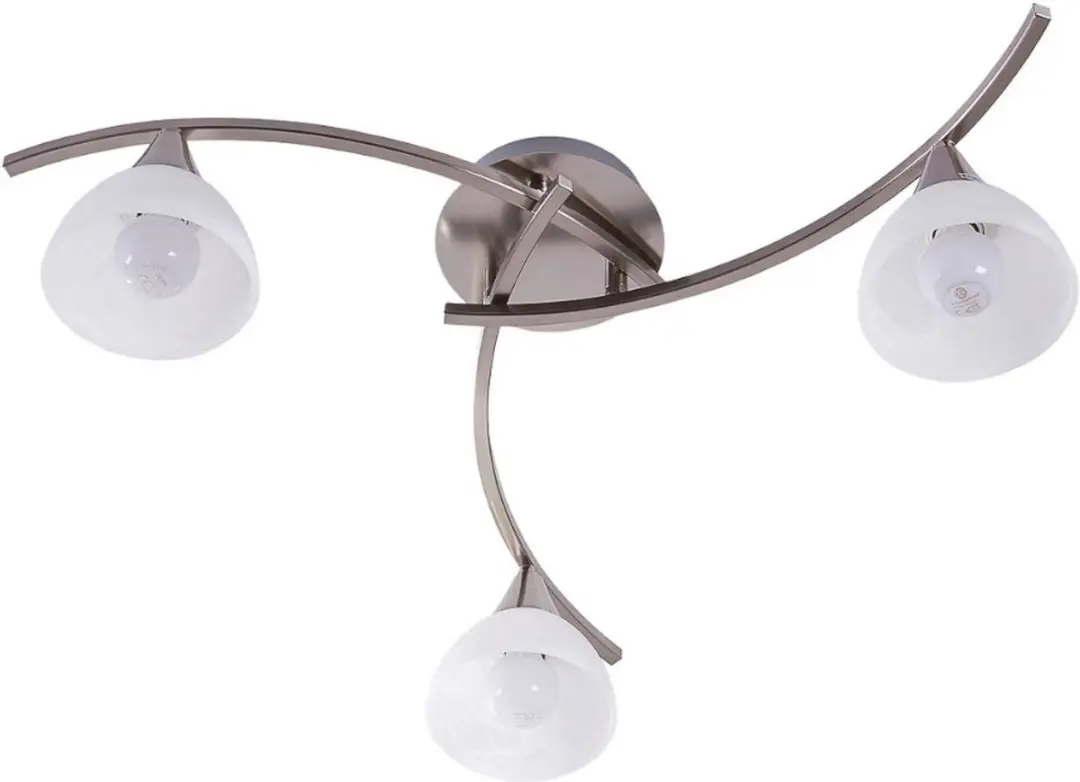 Lindby Della+ Plafondlamp 3-Lichts - Ø57,5cm - Wit/Mat Nikkel