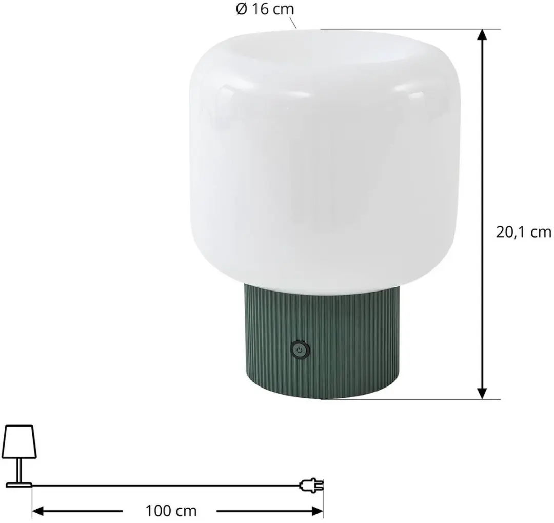 Lucande LED Tafellamp CCT - 1 Lichtpunt - Groen/Opaal