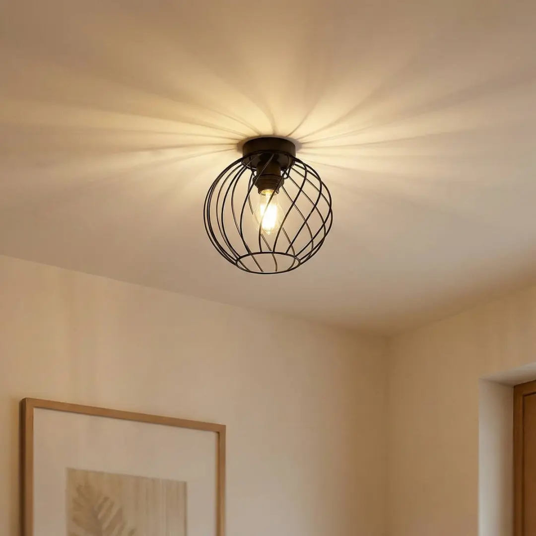 Lindby Plafondlamp Metaal 25cm - Zwart