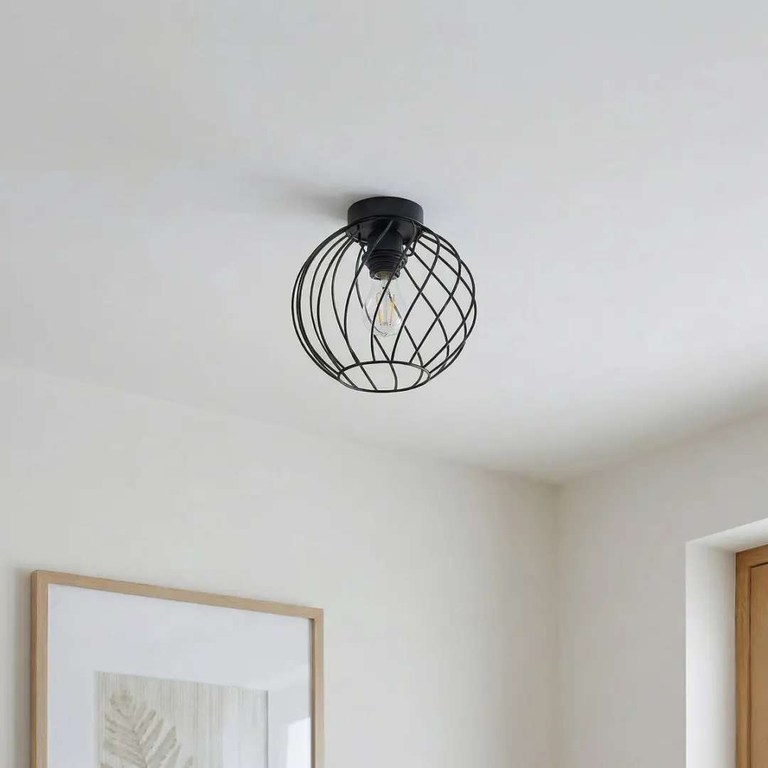 Lindby Plafondlamp Metaal 25cm - Zwart