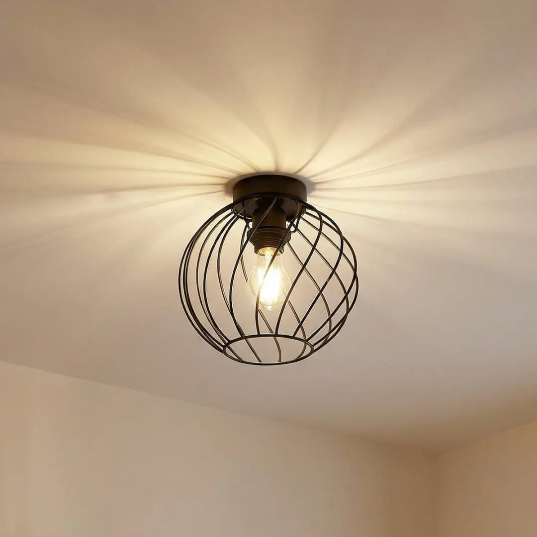 Lindby Plafondlamp Metaal 25cm - Zwart