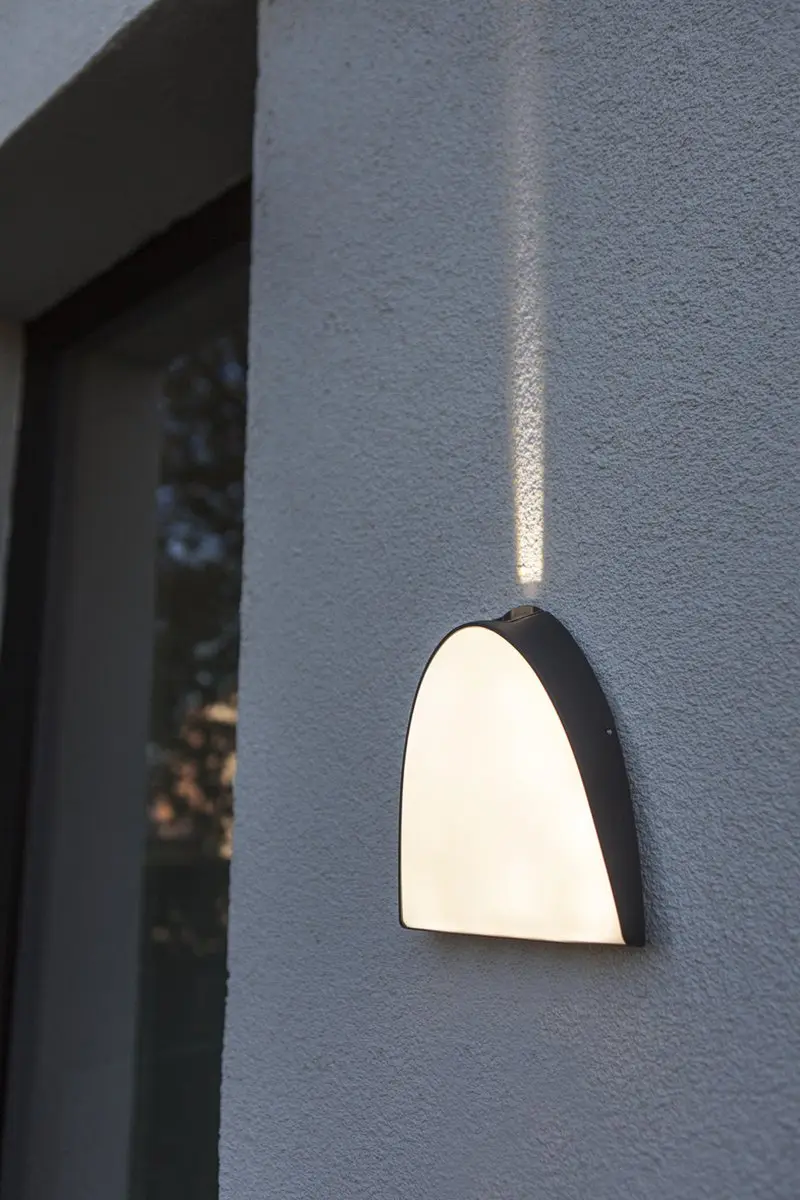 Lutec Apollo LED Wandlamp Buiten - Donkergrijs
