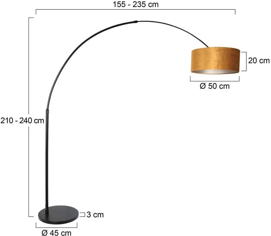 Steinhauer Sparkled Light 8129ZW Vloerlamp - Goud - 40W - afbeelding 6 van 6