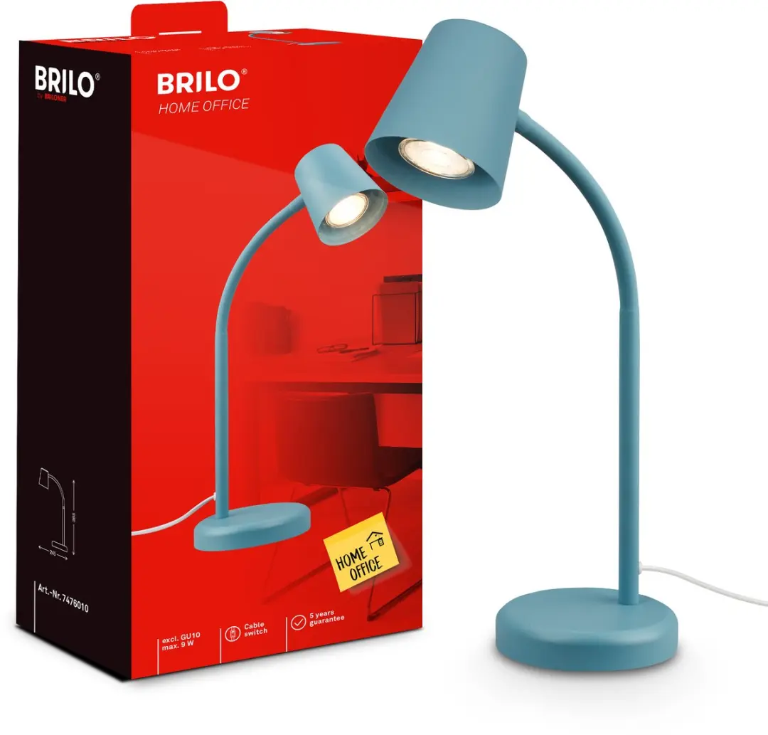 Briloner Skriva Tafellamp - 9W - Blauw