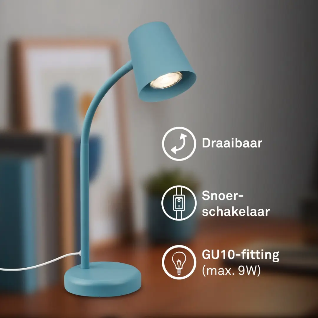 Briloner Skriva Tafellamp - 9W - Blauw