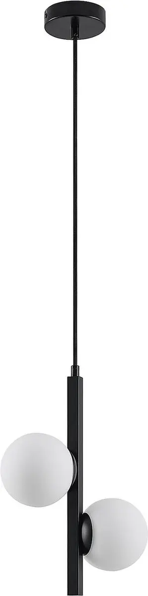 Lucande Hanglamp 2-Lichts - Zwart/Opaalwit