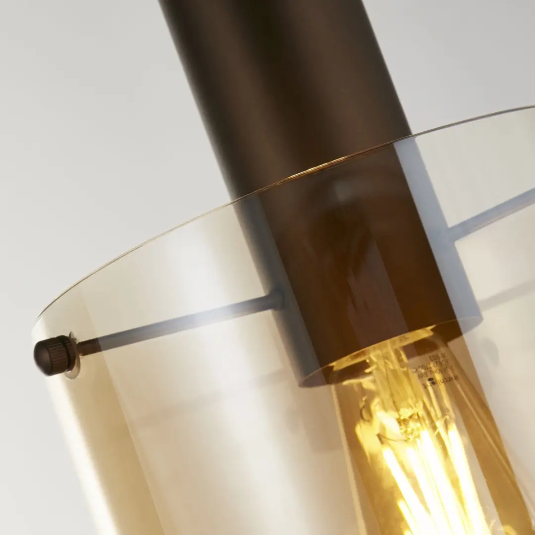 Searchlight Lund Hanglamp E27 - 1 Lichtpunt - Amber/Koffie Metaal