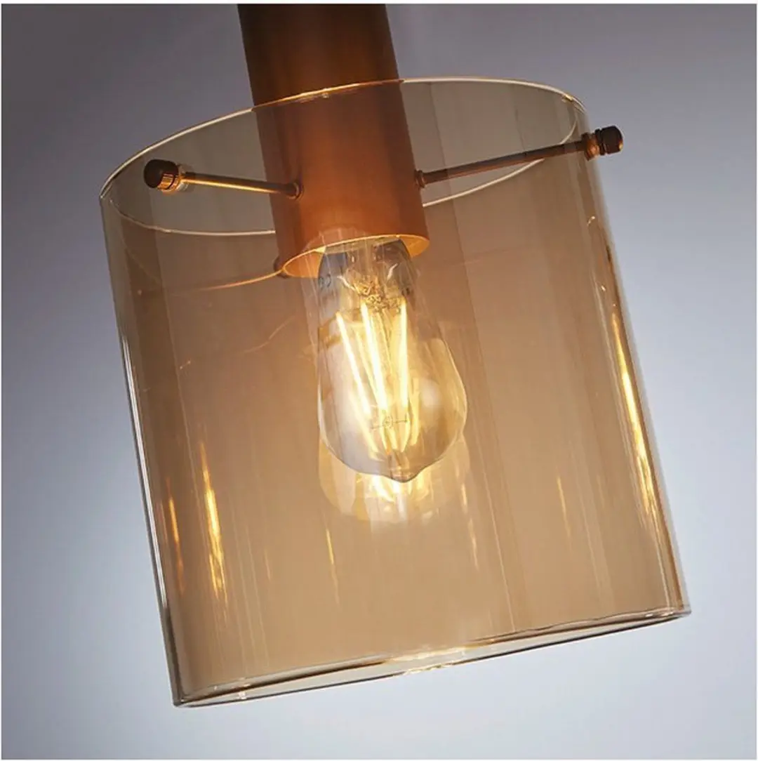 Searchlight Lund Hanglamp E27 - 1 Lichtpunt - Amber/Koffie Metaal