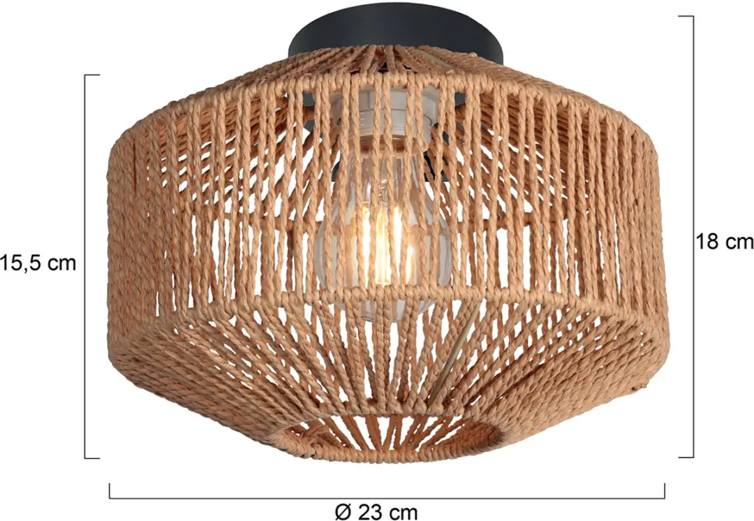 Steinhauer Bloeba Plafondlamp E27 - 23cm - Creme - afbeelding 6 van 6