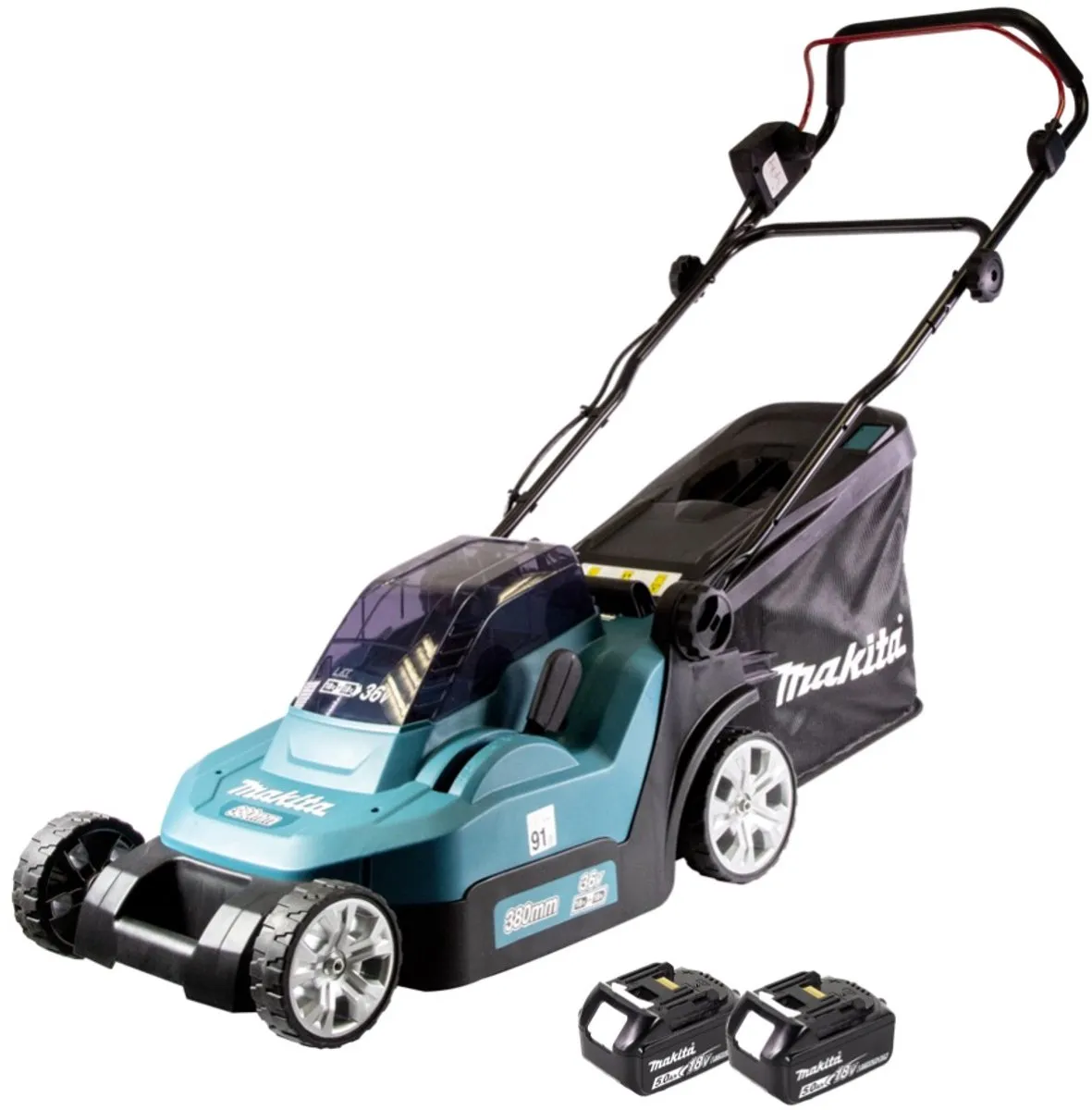 Makita DLM 382 T2 Accugrasmaaier 38cm 40l - 2x 5.0Ah