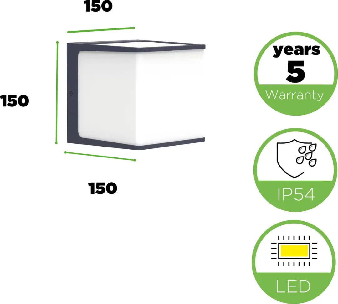 Lutec Doblo LED Wandlamp Buiten 1500Lm - 3000K - IP54 - Antracietgrijs