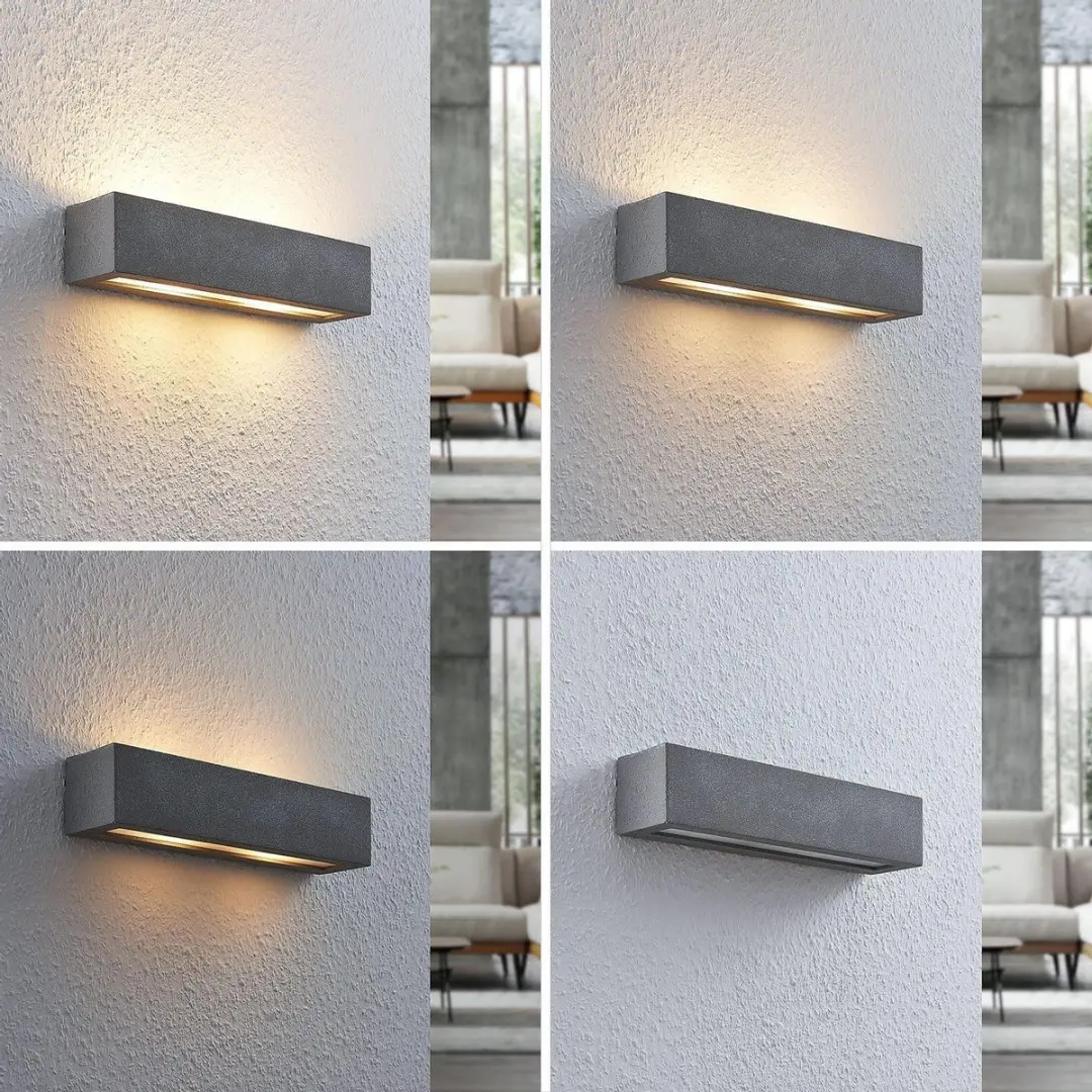 Lindby Wandlamp Beton 2x G9 - 3W - Grijs
