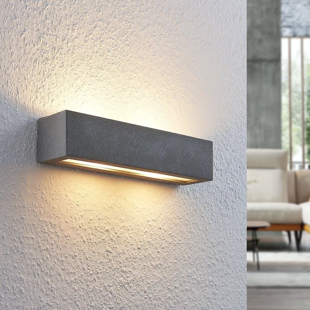 Lindby Wandlamp Beton 2x G9 - 3W - Grijs