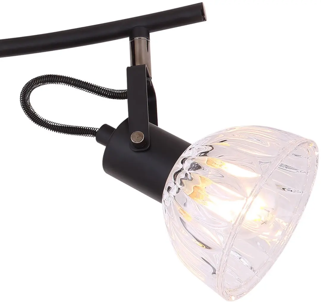 Globo Plafondspot Spot Strip 4x E14 - 70x18cm Zwart