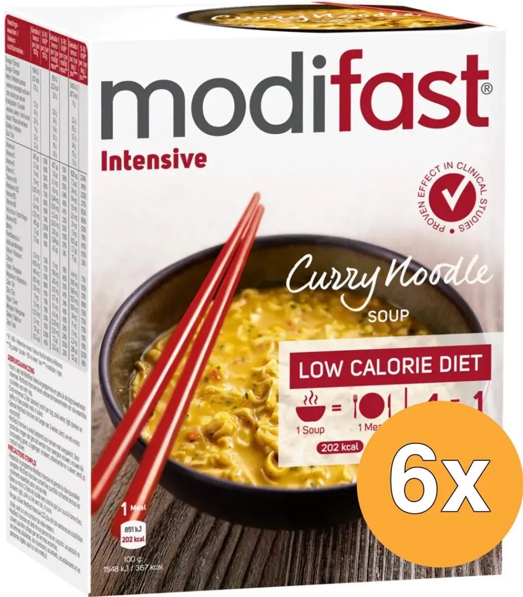 Modifast Intensive Soep Curry Noodle - 6x220g