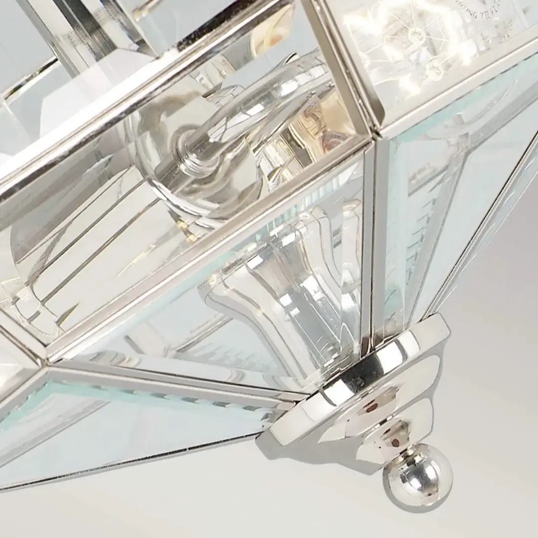 Elstead Lighting Old Park LED Plafondlamp 2x E27 60W - Polished Nickel