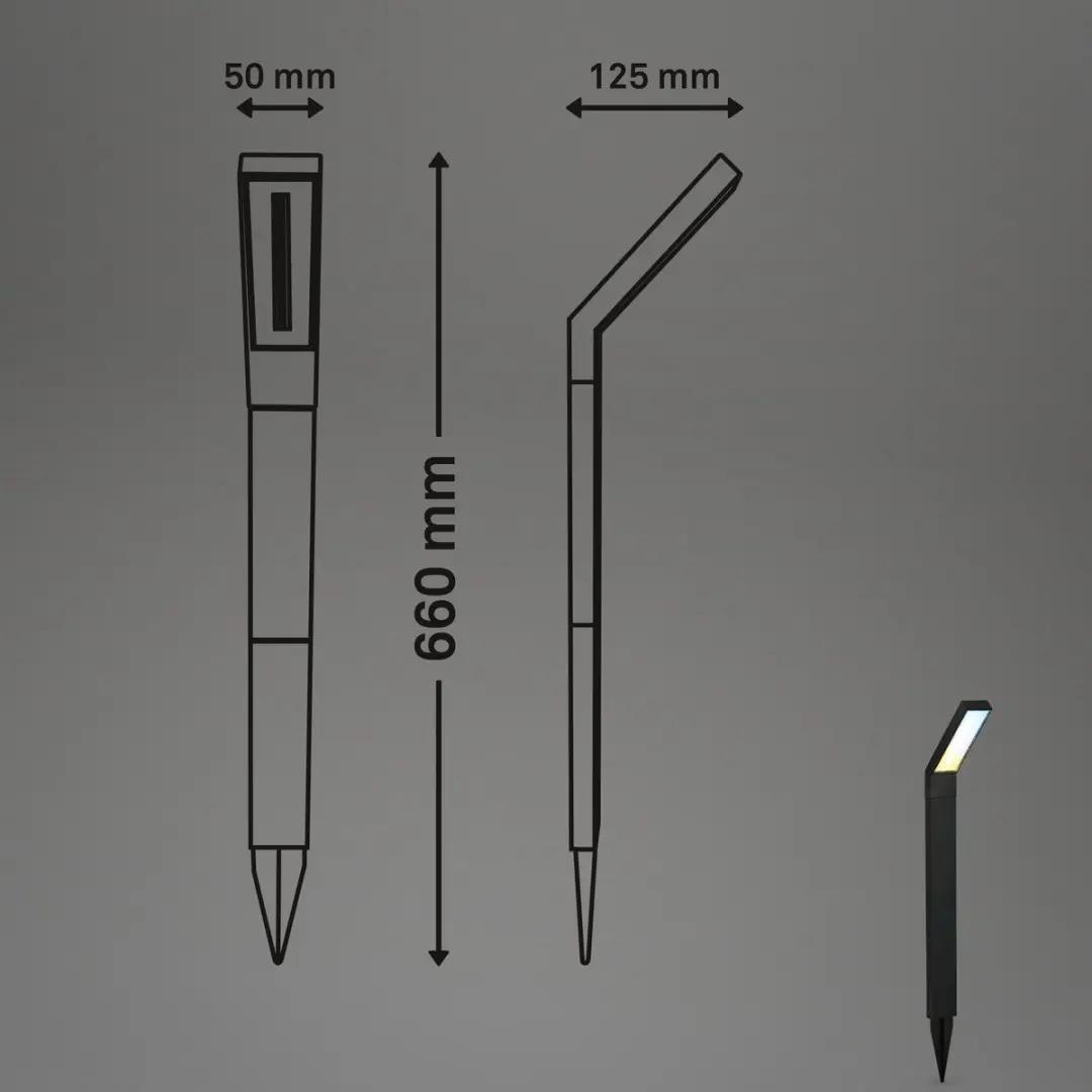 Briloner Solar Padlamp Schemersensor IP44 - Zwart