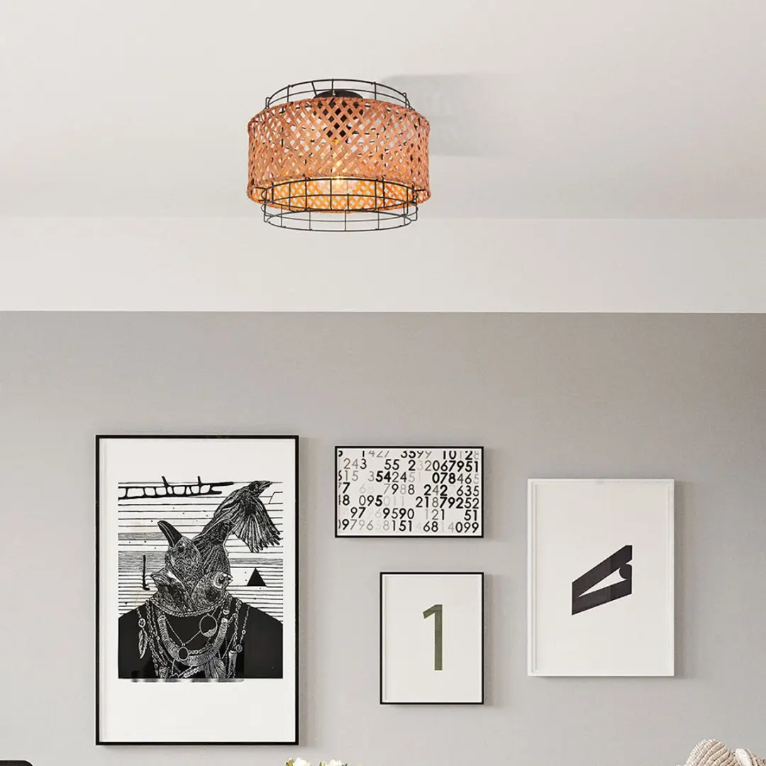Globo Gina Plafondlamp - Ø35cm - E27 - Naturel