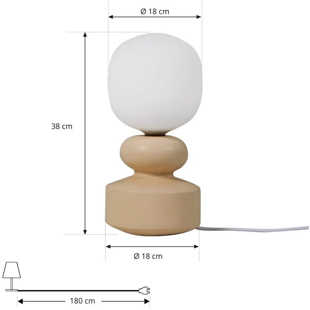 Lucande Keramiek Tafellamp 1 Licht - E14 - Wit/Geel