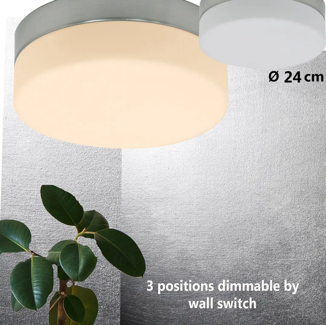 Steinhauer Ikaro 1363ST Plafondlamp - Ø24cm Zilver/Wit