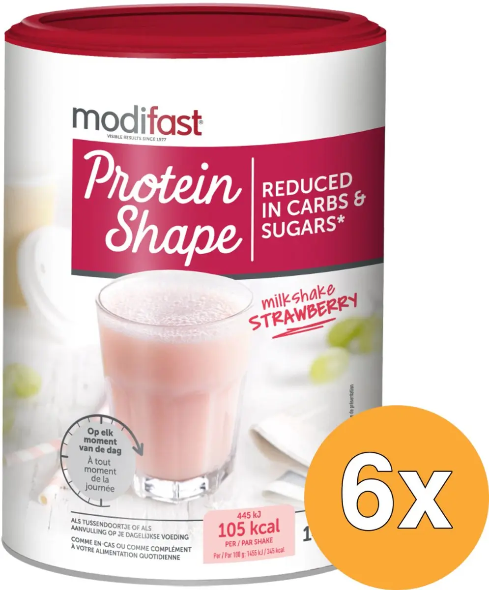 Modifast Protein Shape Milkshake Aardbei - 24 Stuks - afbeelding 6 van 6