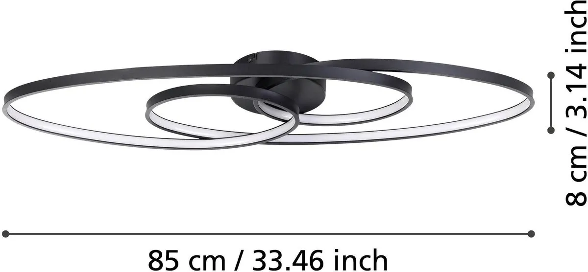 Eglo Gianella Plafondlamp LED - Ø88cm - Zwart/Wit