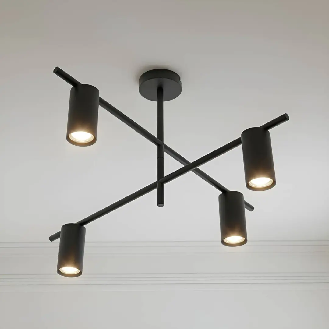 Lindby Plafondlamp 4x GU10 10W - Zwart