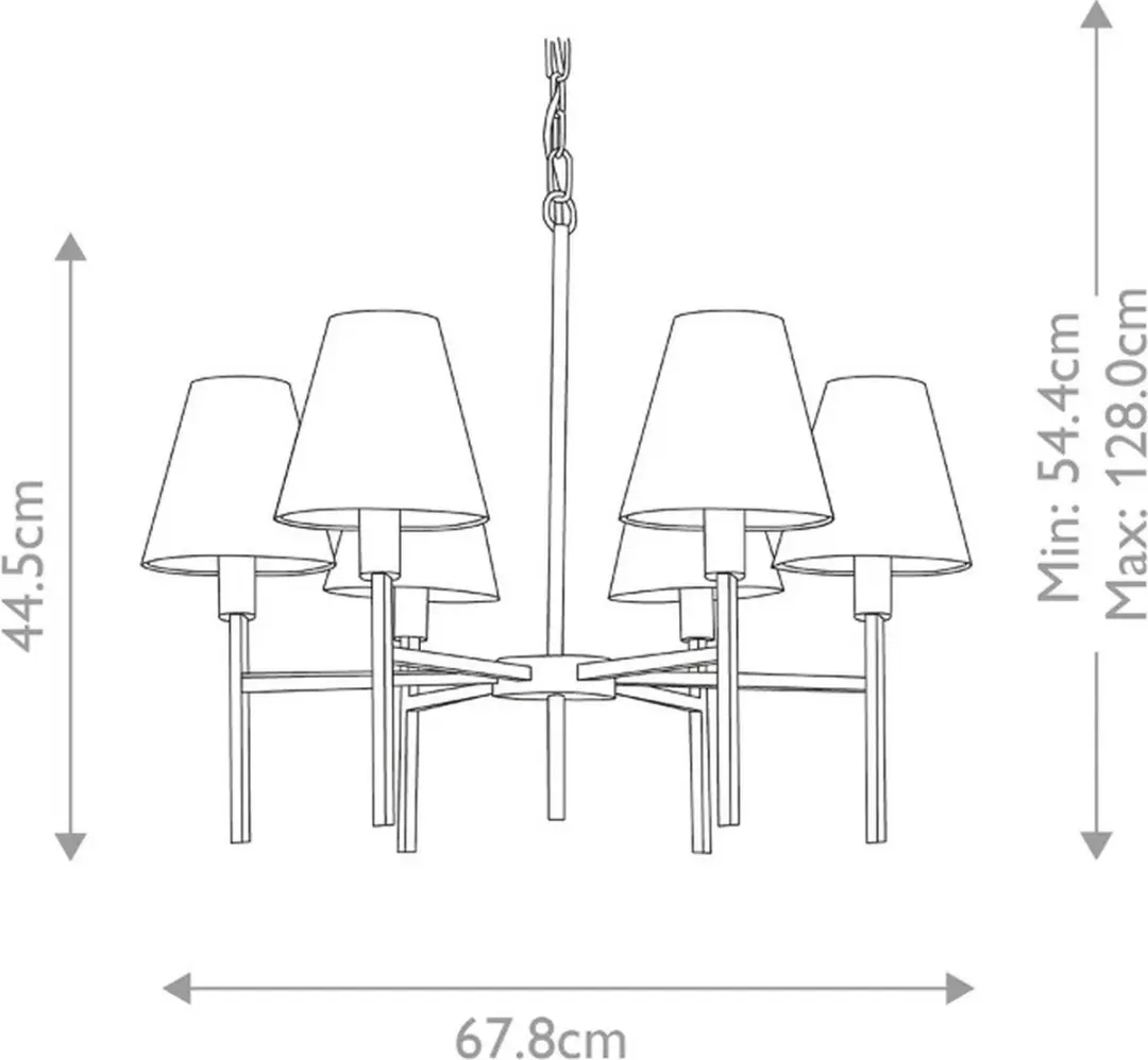 Elstead LED Kroonluchter 6x E14 25W - Brushed Nickel