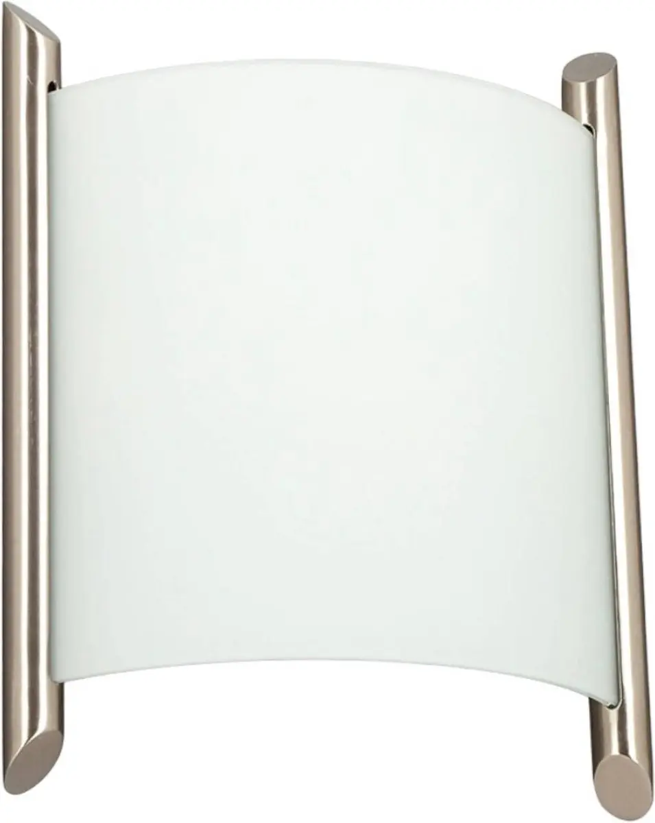 Lindby Wandlamp Glas Metaal 1 Licht E27 - 25cm - Wit/Nikkel