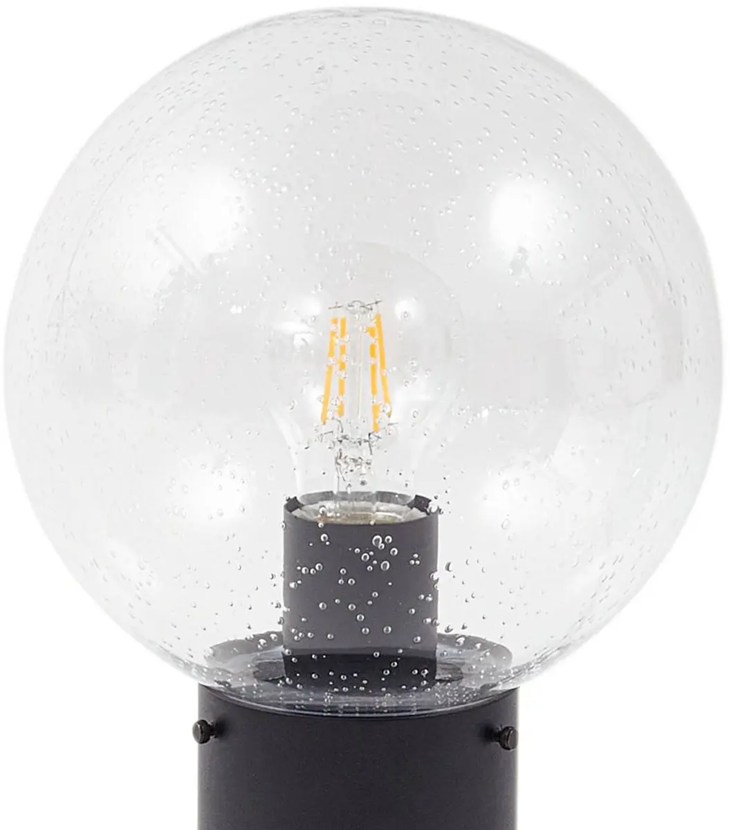 Lindby Sokkellamp Glas Aluminium E27 - 32cm - Transparant/Zwart
