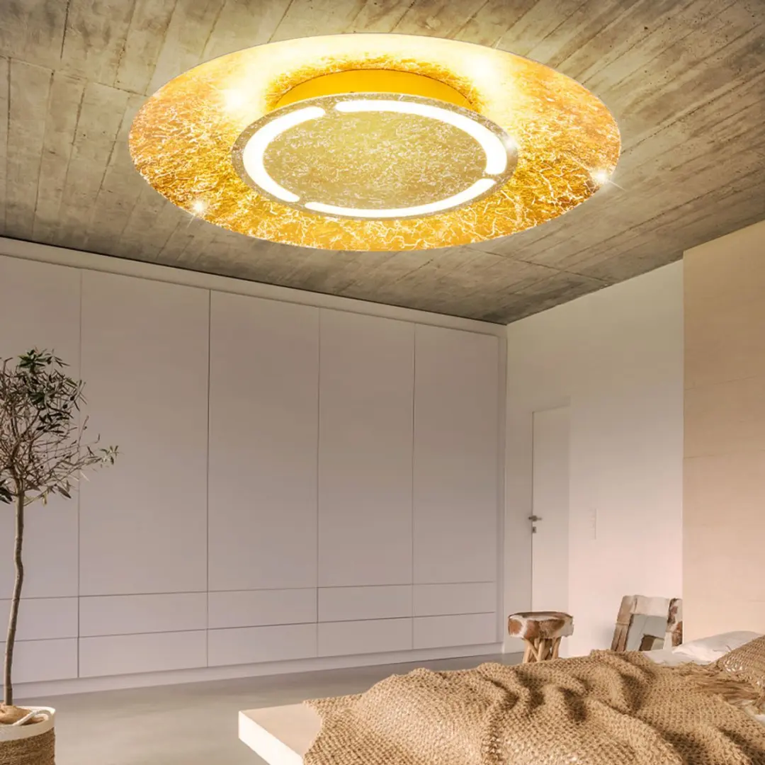 Globo Plafondlamp Metaal Goud 24W LED - 50x8,6cm - afbeelding 6 van 6