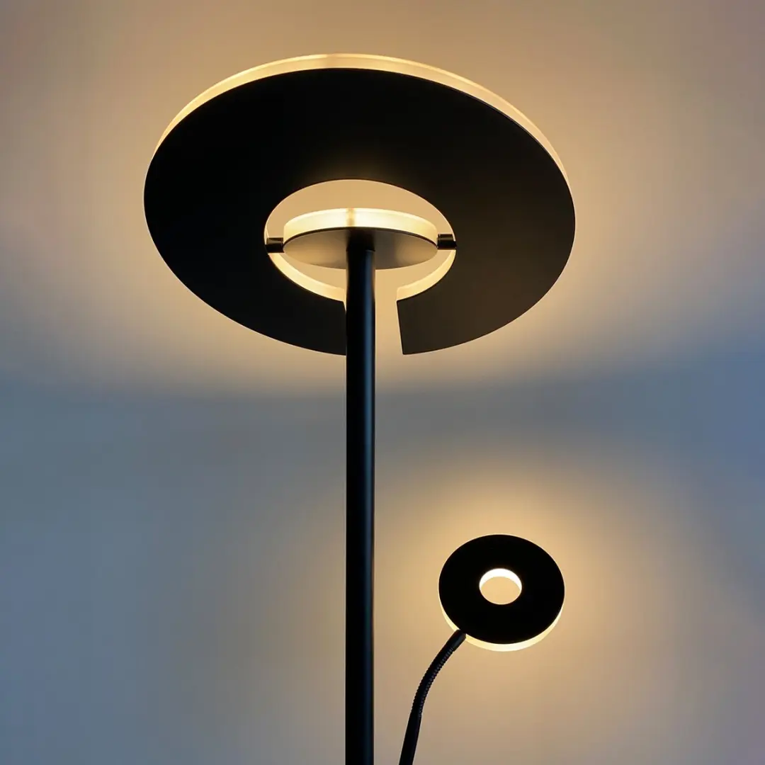 Fischer & Honsel Dent Vloerlamp 54W - Zwart