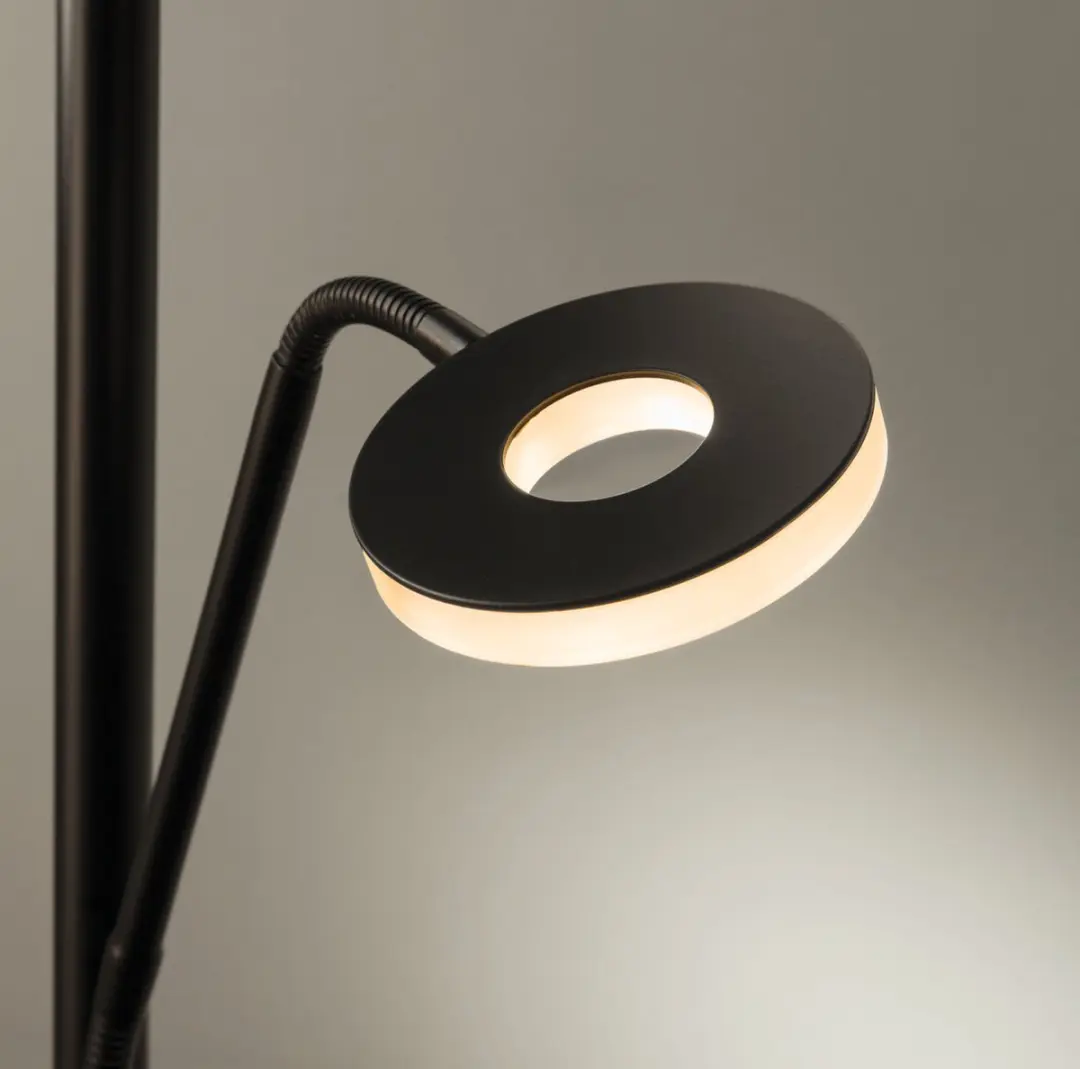 Fischer & Honsel Dent Vloerlamp 54W - Zwart
