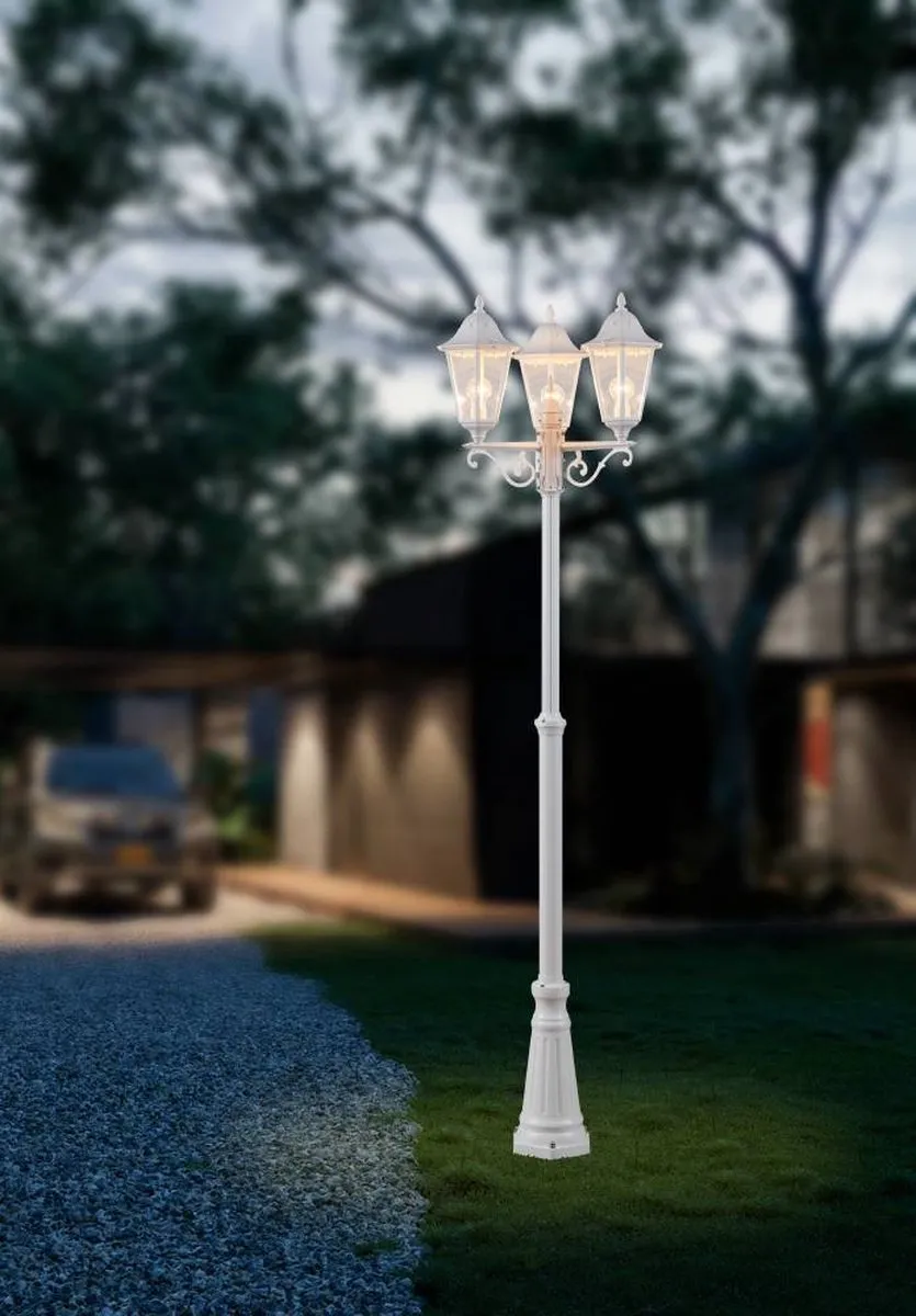 Eglo Navedo Buitenverlichting Tuinpaal 3 Lichtpunten - Wit - Ø56cm - afbeelding 6 van 6