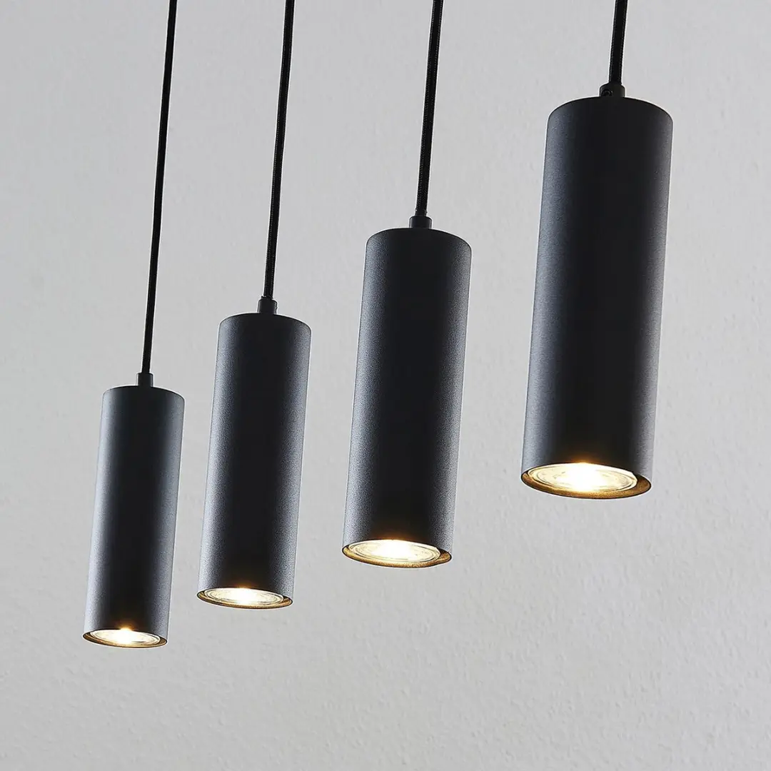 Lindby Hanglamp 4-Lichts Metaal GU10 - Zwart