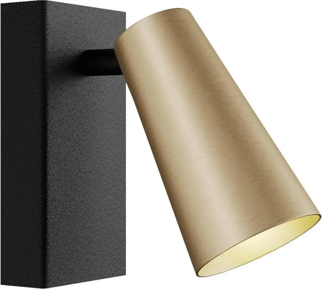 Lucande Wandlamp Metaal 1 Licht GU10 - 8W - Messing/Goud/Zwart