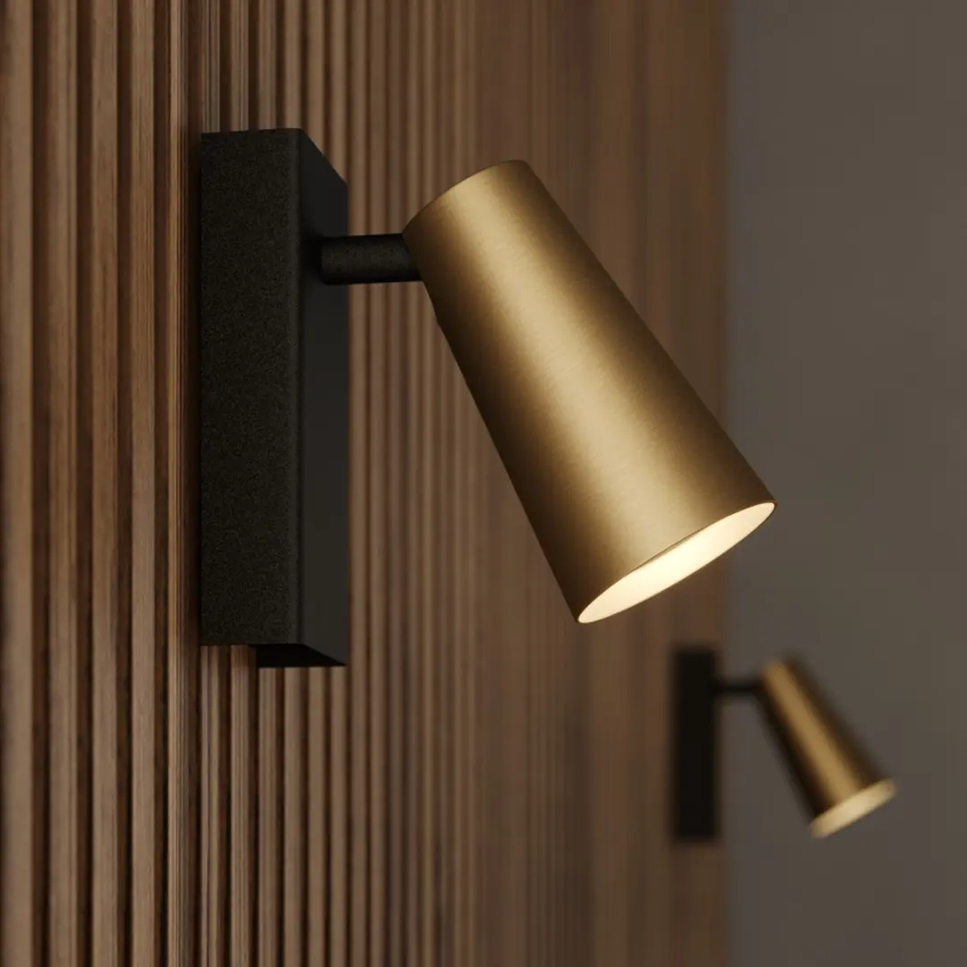 Lucande Wandlamp Metaal 1 Licht GU10 - 8W - Messing/Goud/Zwart