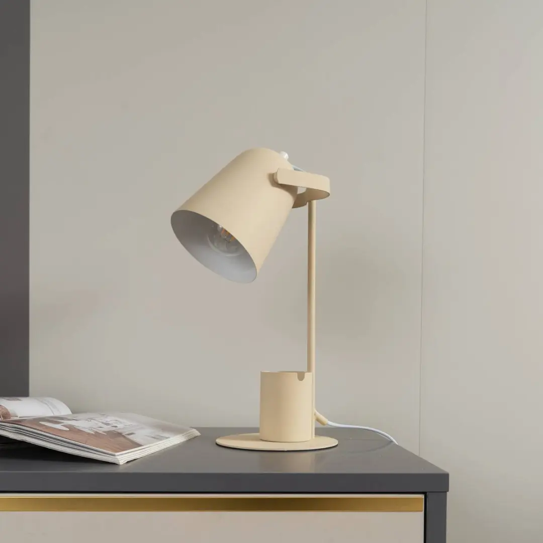 Lindby Tafellamp 1 Licht E27 - 38cm - Beige/Wit