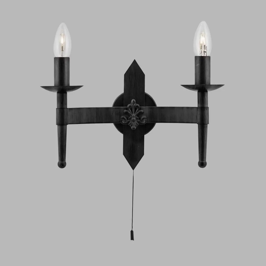 Searchlight Expressions of Light Cartwheel Wandlamp - 2x40W - Zwart