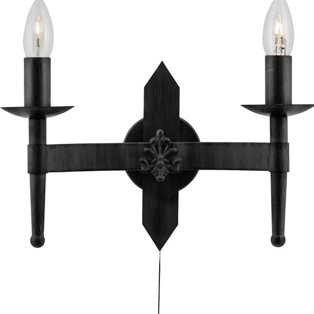 Searchlight Expressions of Light Cartwheel Wandlamp - 2x40W - Zwart